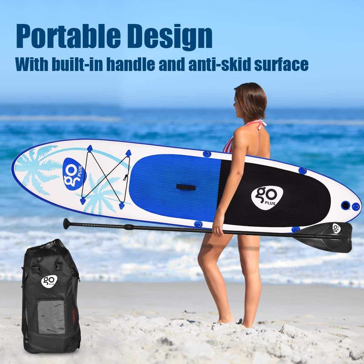 for Youth and Adult Non-Slip Deck Bottom Fin for Paddling Goplus 9.8'/10'/11' Inflatable Stand Up Paddle Board 6.5” Thick SUP with Premium Accessories and Carry Bag Wide Stance Surf Control 