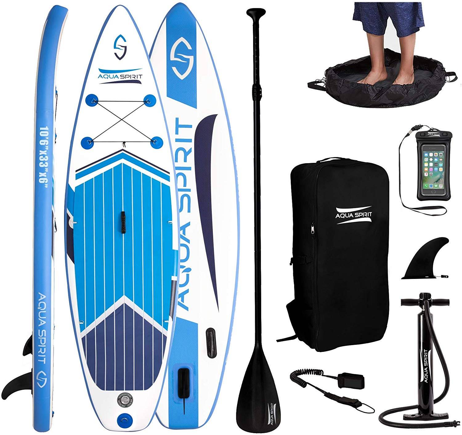 AQUA SPIRIT All Skill Levels Paddle Board – Performance packed Option or all Activities