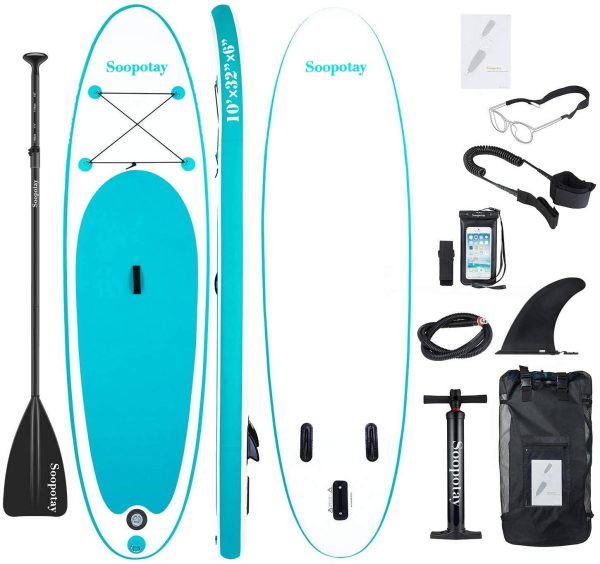 DAMA Inflatable Stand up Paddle sup Board,fin,Carry Bag,Paddle,Hand Pump,Leash,Repairing kit,mobilephone Waterproof Bag,All Round Board,for Professional Youth and Adult,Blue