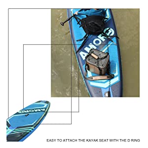 AMOR AQUA Inflatable Standup Paddle Board Attachable Kayak Seat