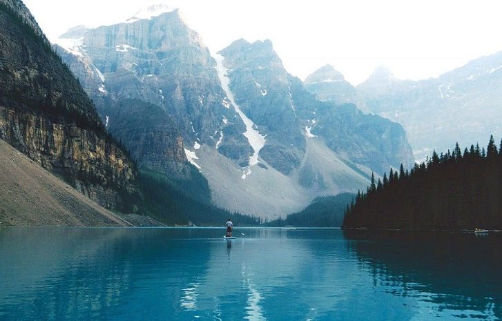 SUP boards Moraine Lake Alberta Canada