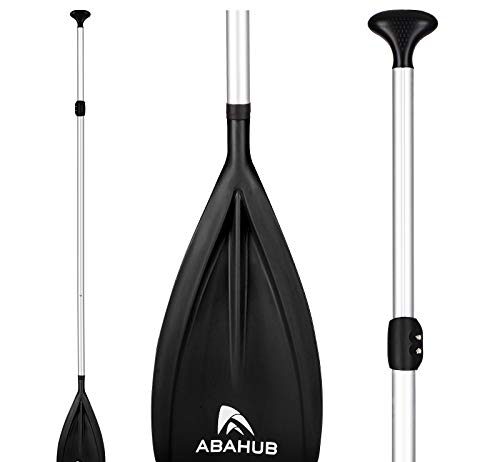 Abahub 3-Piece SUP Paddles, Lightweight Stand-up Paddle Oars for Paddleboard, Adjustable Aluminum Alloy Shaft 68" - 84", Black Plastic Nylon Blade