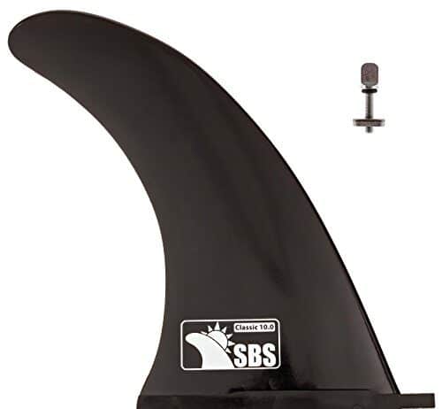 SBS 10" Surf & SUP Fin - Free No Tool Fin Screw - 10 inch Center Fin for Longboard, Surfboard & Paddleboard