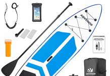 ADVENOR Paddle Board 11'x33 x6 Extra Wide Inflatable Stand Up Paddle Board with SUP Accessories Including Adjustable Paddle,Backpack,Waterproof Bag,Leash,and Hand Pump,Repair Kit (Blue)