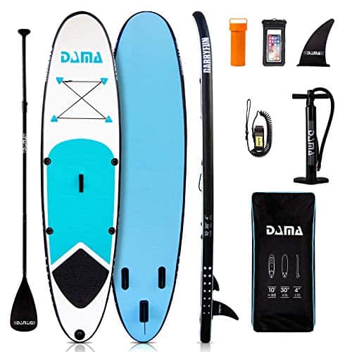 DAMA Youth 10' Inflatable Sup Stand Up Paddle Board, Youth Board, Premium Board Accessories, Floating Paddle, Lightweight Lady, Kids Gift, All Round Board Blue