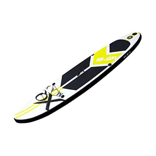 XQ Max 320cm Yellow Inflatable Stand Up Paddle Board SUP - Complete Set Kit with Adjustable Paddle, Pump, Patch Tool, Waterproof Dry Bag Light Surfboard for Beginners/Experts Standing/Sitting