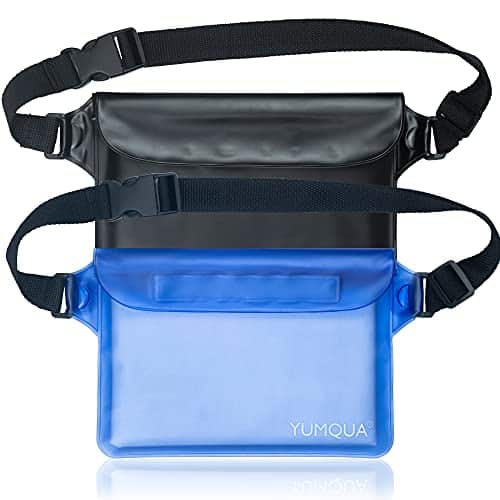 yumqua 2 pack waterproof pouch with waist strap waterproof fanny pack dry