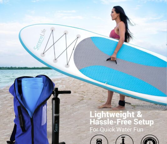 Serenelife Inflatable Stand Up Paddle Board Pink