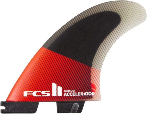 FCS II Accelerator Performance Core Tri Fin Set - Red/Black - L
