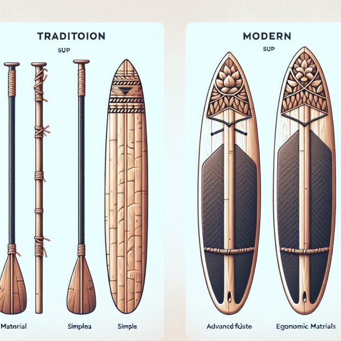 how was the traditional hawaiian sup paddle different from modern designs 1