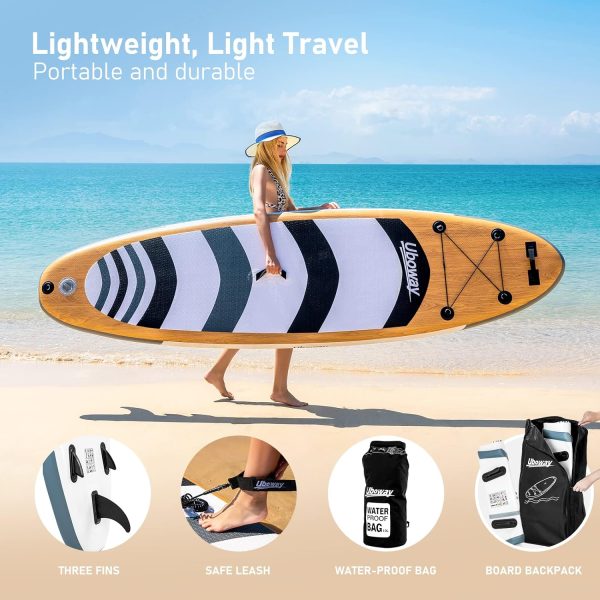 Inflatable Stand Up Paddle Board: Uboway 10 /11 Paddleboard Inflatable Ultra-Light with Premium Sup  Backpack Accessories for All Skill Levels, Non-Slip Deck, Dry Bag  Hand Pump, Sup for Adults
