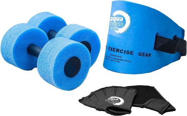 Aqua Fitness Deluxe Flotation Belt - Adult Water Aerobics Equipment for Pool - Black