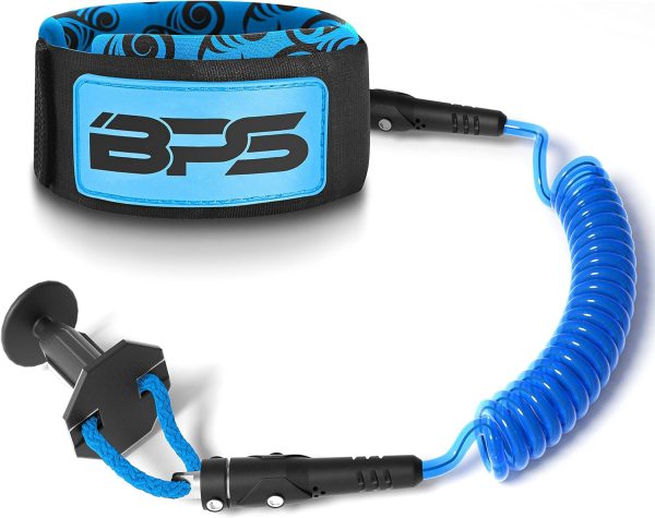 BPS New Zealand Storm Pro Bodyboard Leash - Wrist Surf Coiled Leash Bodyboarding Premium Coil with Leash with Plug