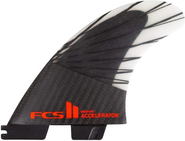 FCS II Accelerator Performance Core Tri Fin Set - Black/Red - Medium