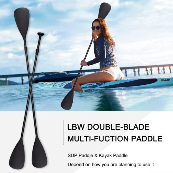 LBW SUP Paddle Board Paddle Stand up Paddleboard Paddles - 3-Piece or 4-Piece Floating Alloy Portable SUP Kayak Paddle Adjustable 2-Sided Paddle