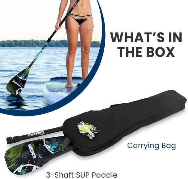 SereneLife Stand Up Paddle-Board Adjustable Paddle - Adjustable Water Paddle Oar for SLSUPB105 Free-Flow Inflatable SUP Stand Up Water Paddle-Board -