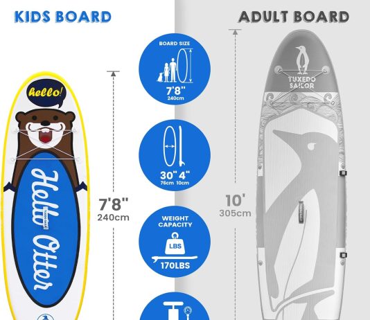 tuxedo sailor inflatable kids stand up paddle board review