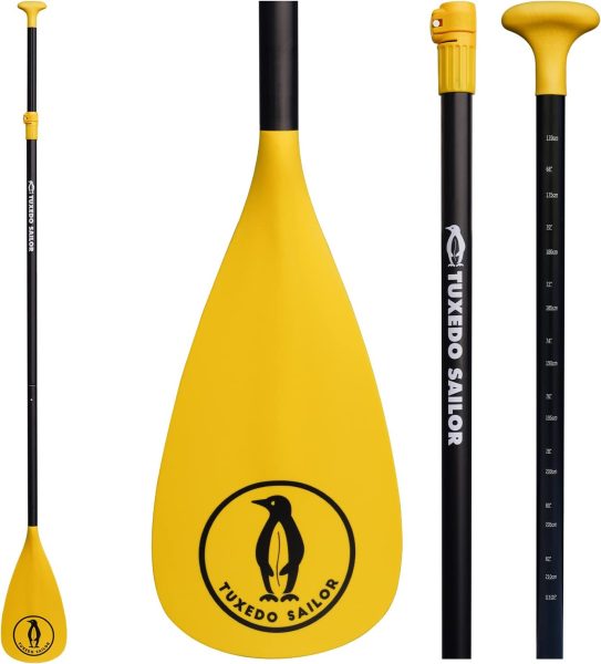 Tuxedo Sailor SUP Paddle - 3 Piece Adjustable Stand Up Paddle Board Paddle - Lightweight Floating Paddle Board Oar - Durable and Packable, Reinforced Nylon Blades - Efficient Stroke