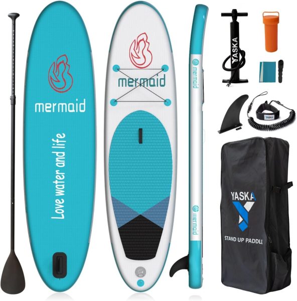 YASKA Inflatable Paddle Board Paddle Boards for Adults Paddleboard SUP with Backpack/Paddle/Fin/Leash/Hand Pump/Repair Kit