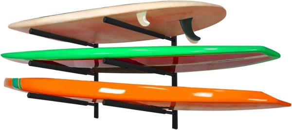 Yes4All Heavy Duty Steel Wall Mount Paddle Board Racks, Surfboard Holder, Suitable for Both Indoor and Outdoor Storage
