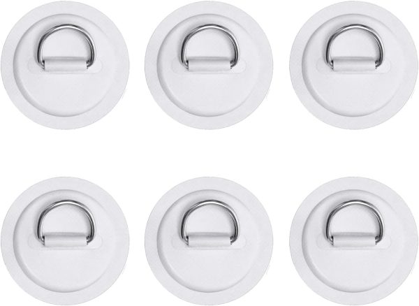 6pcs/set 3.15'' 316 Stainless Steel D Ring Pad/patch For Pvc Inflatable Boat Raft Dinghy Canoe Kayak Surfboard Black 8cm Black