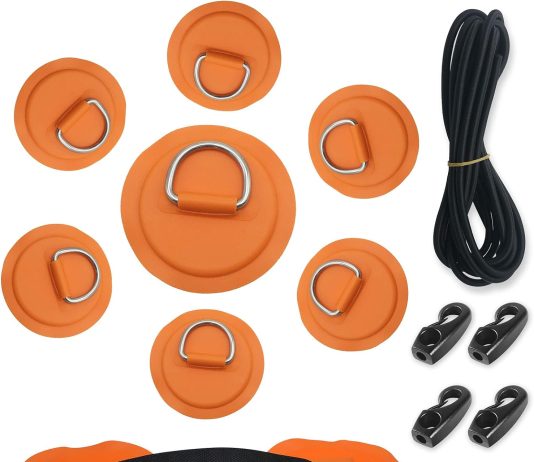 7pck d ring patch kayak d ring pads 20ft strong elastic bungee shock cord with hooks bungee deck rigging kit for pvc inf