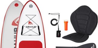 abahub inflatable sup wide 106 x 3134 x 106 isup blue standup paddleboard with adjustable sup kayak paddle for yoga padd
