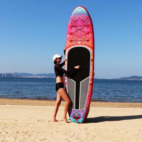 AISUNSS SUP Board 10Ft / 10.6Ft All Around Board Premium iSUP, Yoga Board with Durable SUP Accessories Include Non-Slip mat, Waterproof Phone Bag, Double Action Pump, Adjustable Aluminum Paddle