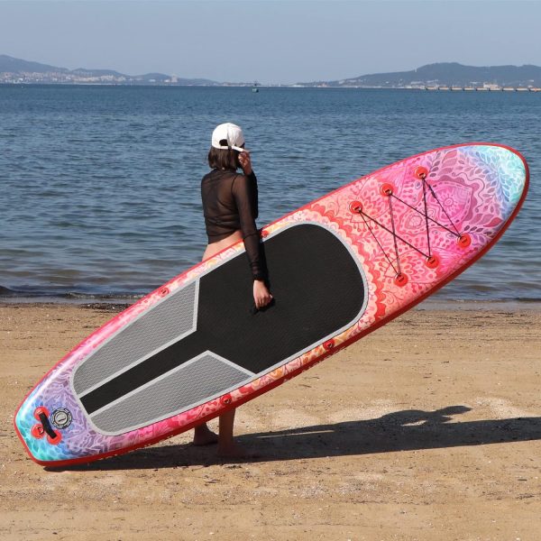 AISUNSS SUP Board 10Ft / 10.6Ft All Around Board Premium iSUP, Yoga Board with Durable SUP Accessories Include Non-Slip mat, Waterproof Phone Bag, Double Action Pump, Adjustable Aluminum Paddle