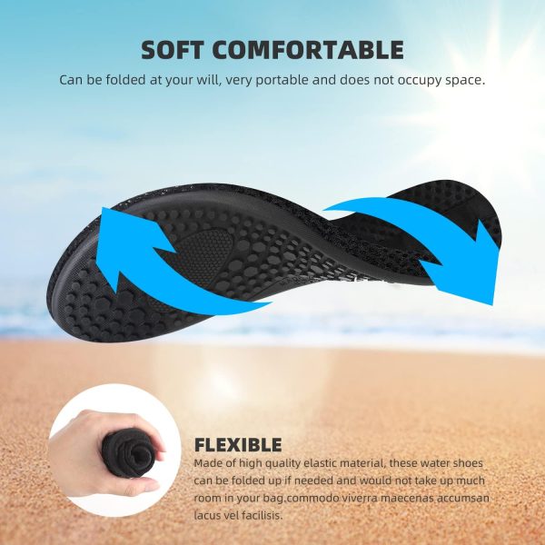 ATHMILE Water Shoes for Women Men Barefoot Quick-Dry Aqua Socks for Beach Swim Pool River Yoga Lake Surf Sport Shoes Cruise Essentials Swimming Size
