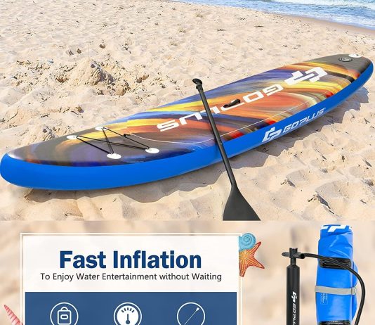 augester 1010511 inflatable lightweight stand up paddle board premium yoga board wdurable sup accessories with fins carr 19