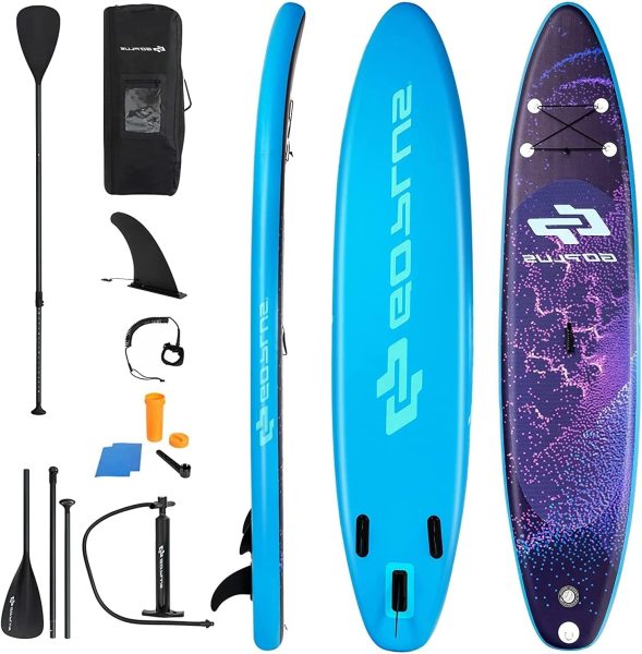 AUGESTER 10‘/10.5‘/11’ Inflatable Lightweight Stand up Paddle Board, Premium Yoga Board W/Durable SUP Accessories, with Fins, Carrying Bag, Non-Slip Deck, Adjustable Paddle  Hand Pump, Wide Stance