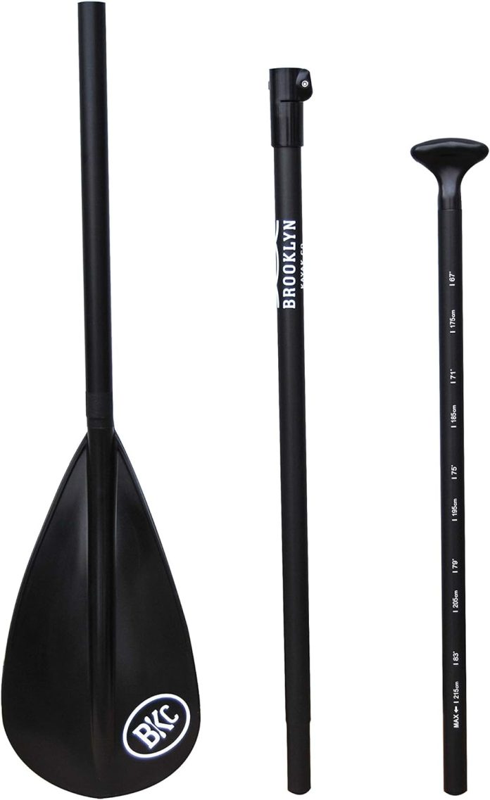 bkc deluxe ultra light sup 3 piece paddle with adjustable shaft and fiberglass reinforced paddle 1
