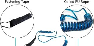 codinter surfboard leash 12ft coiled paddle board leash knee cuff sup leash leg rope for safe surfing blue 4