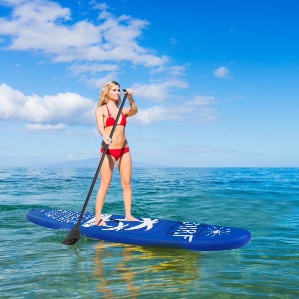 GYMAX Paddle Board, 9.8’/10’/11’ x 6” Inflatable Stand Up Paddle Board with SUP Accessories, Removable Fin, Paddle, Pump, Leash Carry Bag, Blow Up Paddle Boards Standing Boat for Adults, Youth