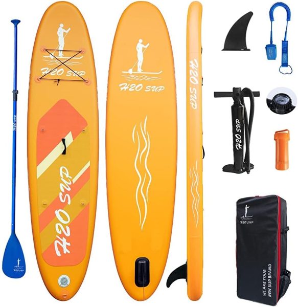 H2OSUP Inflatable Stand Up Paddle Board 106/10 × 30 × 6 with Premium SUP Paddle Board Accessories  Backpack, Ultra-Light, Wide Stable Design, Non-Slip Deck for Youth  Adults