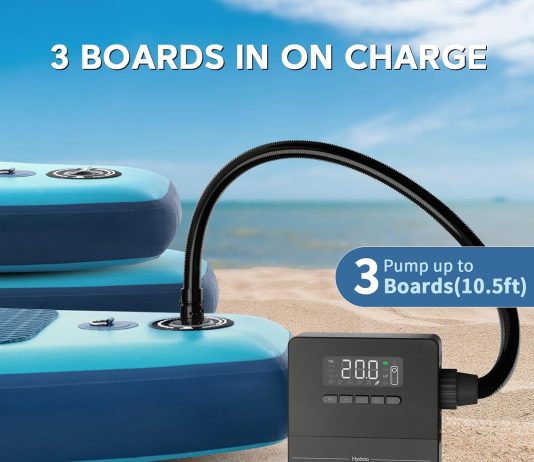 hydsto 20psi sup electric air pump high pressure paddle board pump 150psi portable air compressor battery powered cordle 3