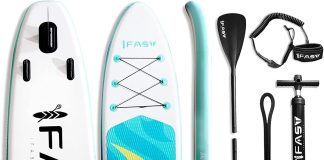 ifast stand up paddle board 106326 extra wide thick sup board with premium sup accessories backpack non slip deck leash