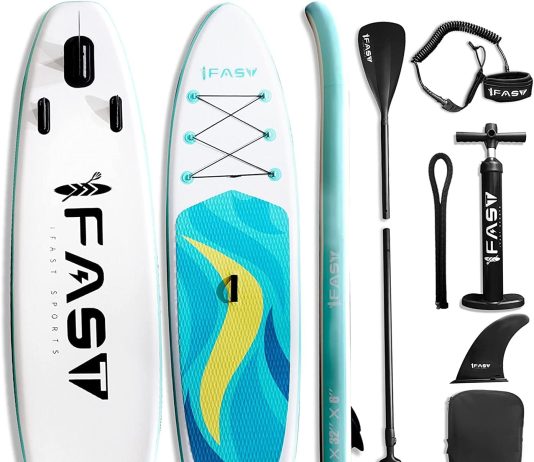 ifast stand up paddle board 106326 extra wide thick sup board with premium sup accessories backpack non slip deck leash