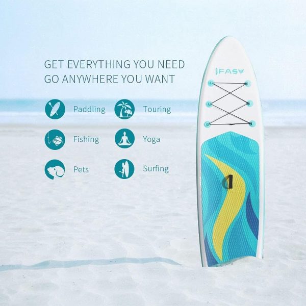 IFAST Stand Up Paddle Board 106×32×6 Extra Wide Thick Sup Board with Premium Sup Accessories  Backpack, Non-Slip Deck, Leash, Adjustable Paddle, Hand Pump, Bottom Fin