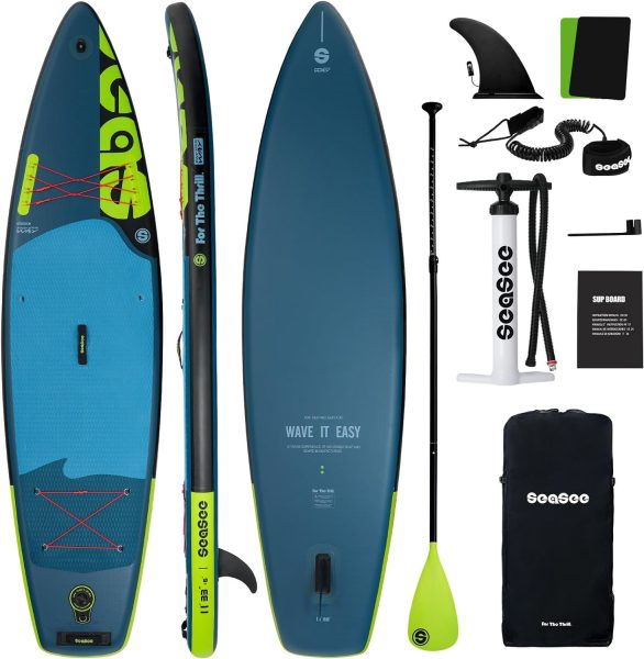 Inflatable Stand Up Paddle Board with Inflatable SUP Accessories, Durable, Lightweight,Wide Stable Design - Inflatable Paddle Boards for Adults,fit All Skill Levels