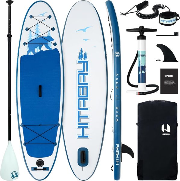 Inflatable Stand Up Paddle Board with Premium SUP Accessories, 96/106/11 ISUP for Youth  Adults, Durable Ultra-Light Paddleboard Yoga Board Traveling Board for Surfing