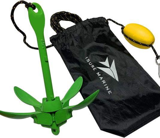isure marine kayak anchor kits portable folding grapnel anchor buoy kit canoe kayak raft boat sailboat fishing 35 lbs ma