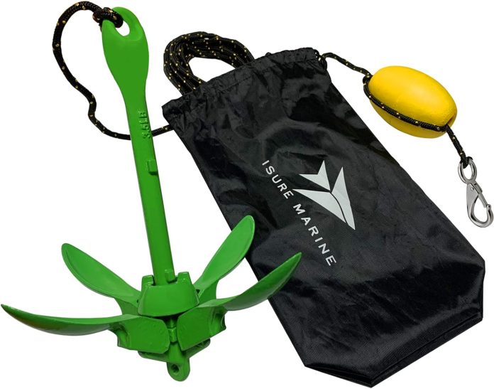isure marine kayak anchor kits portable folding grapnel anchor buoy kit canoe kayak raft boat sailboat fishing 35 lbs ma