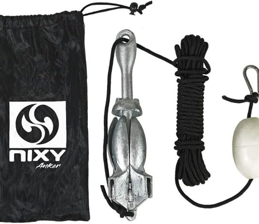 nixy paddleboard kayak anchor 35 lbs folding grapnel anchor kit with 40ft rope and buoy portable and compact anchor kit