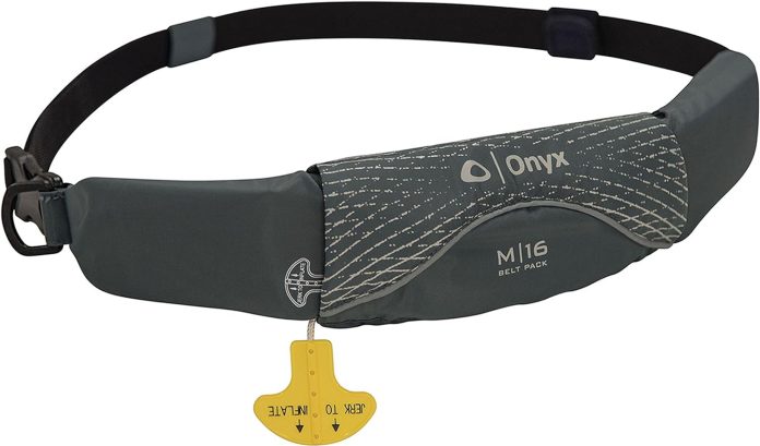 onyx unisex belt pack manual inflatable life jacket pfd