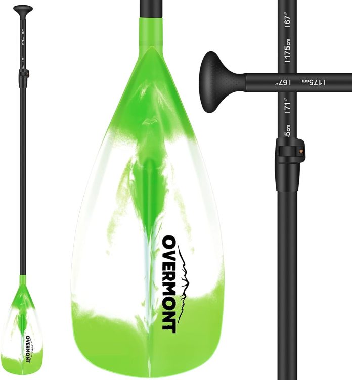 overmont aluminum alloy sup paddle 3 piece adjustable stand up paddleboard