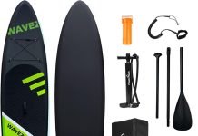 peakpath inflatable stand up paddle board 6 thick with premium sup accessoriesbagbottom fin for paddlingsurf controlnon
