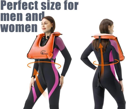 rrtizan snorkel vest adults portable inflatable swim vest buoyancy aid swim jackets for men women 2