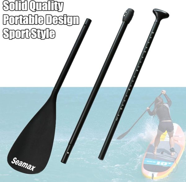 SEAMAX SUP Paddle for All Stand Up Paddle Board Floatable and Portable, Adjustable Length 68” to 82” for Kid and Adult